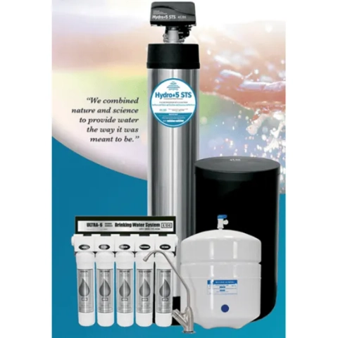 Hydro+5 STS full water treatment system with steel softener tank, brine tank, and ULTRA-6 RO