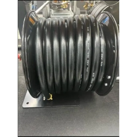 Industrial $19$mm $30$ meter water supply hose on a durable Rapid Reel from High Pressure Jetters QLD. (Character Count: $111$)