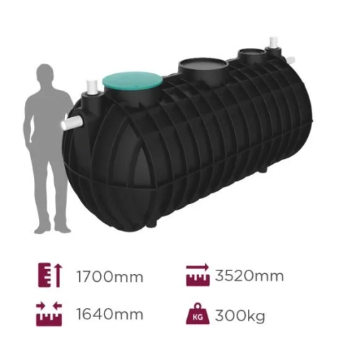 Polymaster 4,550L Septic Tank from QTank, featuring a large capacity and backed by a 10-year warranty.