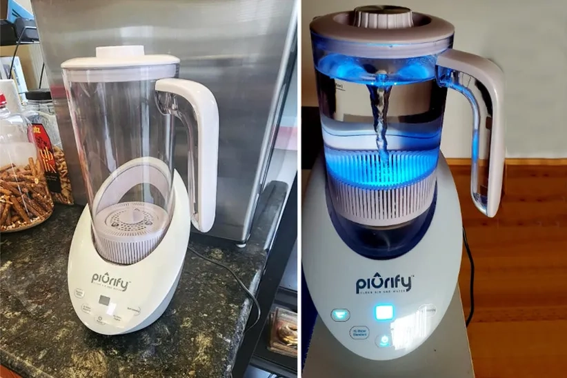 The user was satisfied with their purchase for their office and was waiting to see its benefits! (Left) | A satisfied user reported that they felt health enhancement after using the PIURIFY Hydrogen Water Pitcher (Right)