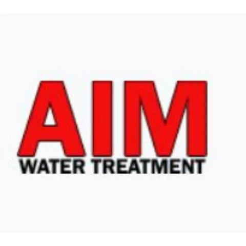 Official AIM Water Treatment brand logo for home and commercial water services.