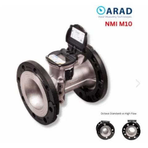 Arad Octave Ultrasonic bulk water meter, NMI Pattern Approved for Murray Darling Basin, bi-directional flow. (Character Count: 115)