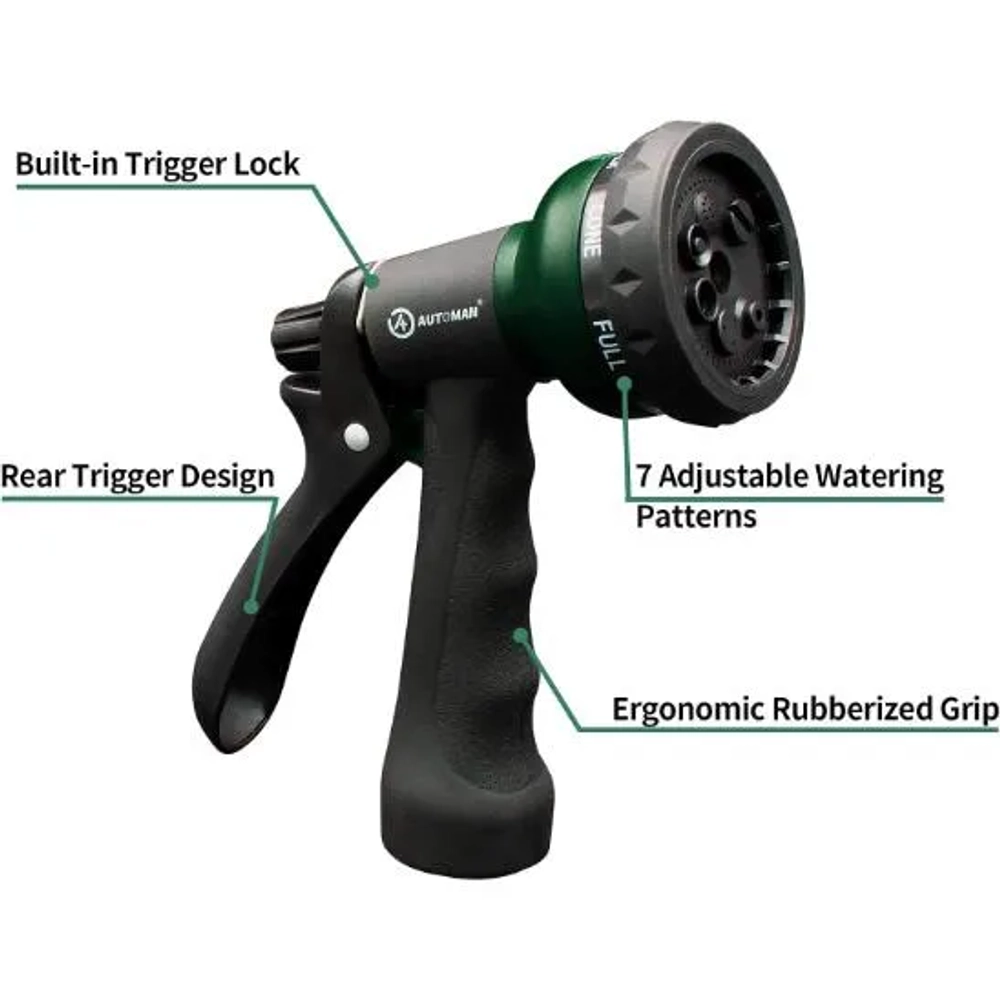 AUTOMAN 7-Patterns Garden Hose Nozzle