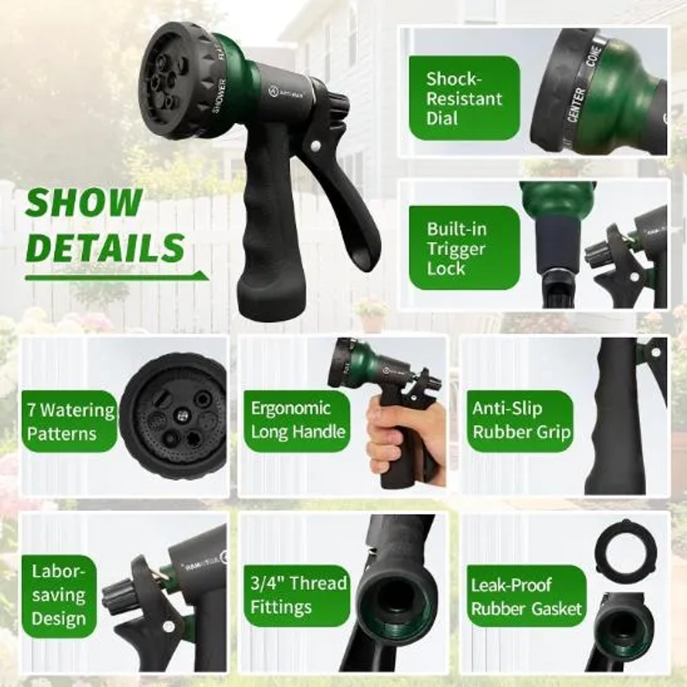 AUTOMAN 7-Patterns Garden Hose Nozzle