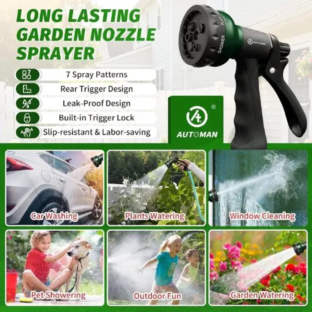 AUTOMAN 7-Patterns Garden Hose Nozzle