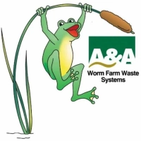 Worm Farm Waste Systems logo, a septic tank supplier based in Dromana, serving NSW, QLD, and SA.