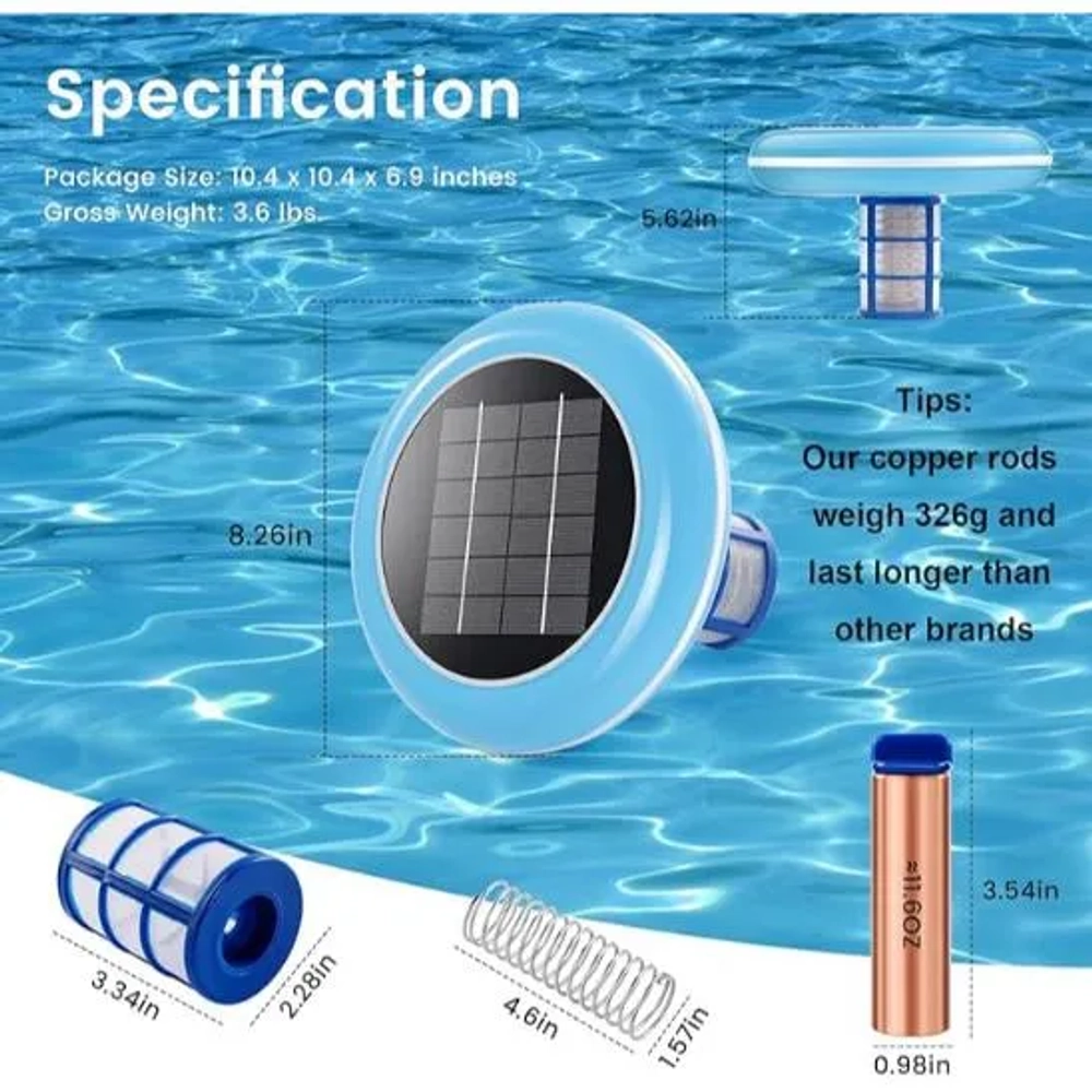 VOKPIT 45000 Gallons Solar Pool Ionizer