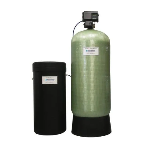 AmeriWater commercial-grade water softener with digital timer control valve for industrial water treatment.