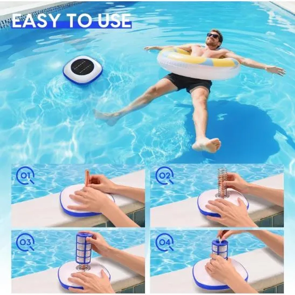 Ant-Link Solar Pool Ionizer Floating Water Cleaner