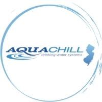 Aqua Chill New Jersey company identity with blue water ring and state map graphic.