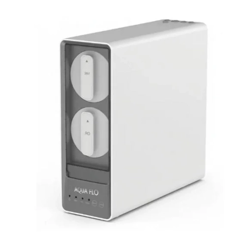 High-capacity Aqua Flo CRO-800UX6 800 GPD tankless RO system with quick-change filter cartridges.