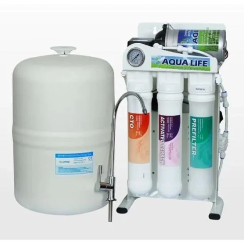 Aqua Life UAE slim inline RO filtration system featuring space-saving design, high-efficiency water purification, and easy installation