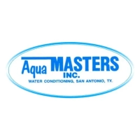 Aqua Masters Inc. logo, San Antonio TX, offering water softener installation and salt delivery.