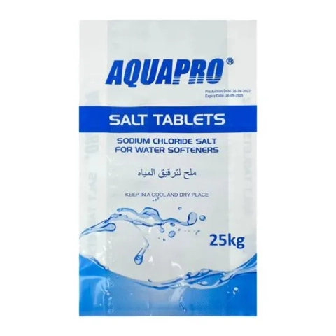 AquaPro Softener Salt product used in residential softeners to reduce hard water buildup and protect appliances