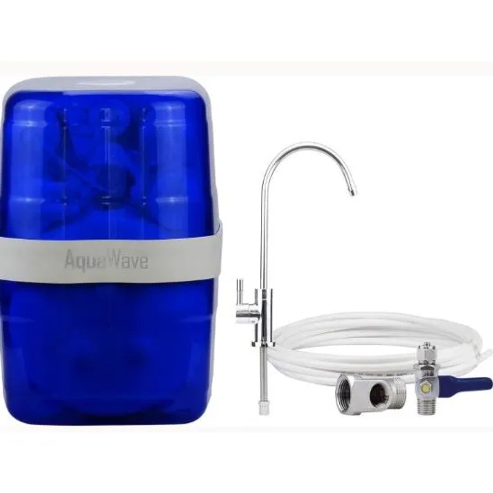 AquaWave Premium reverse osmosis system full package with faucet for complete home drinking water filtration setup