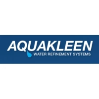 Aquakleen Tampa logo featuring bold white typography and a blue water drop icon on a professional blue background