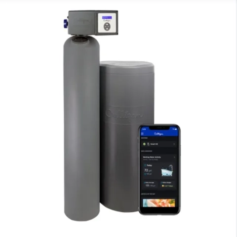 Culligan Aquasential Smart High Efficiency water softener, two-tank gray system with app.