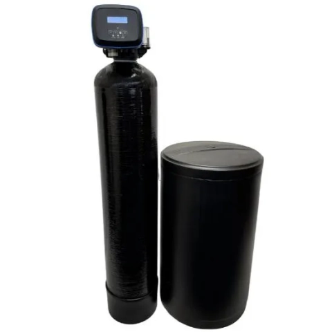 Residential Autotrol EasyiQ Water Softener with smart digital controller and high-capacity black tank.