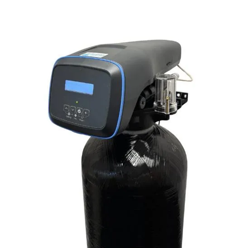 The Pentair Autotrol EasyiQ digital controller head used for high-efficiency water softening.