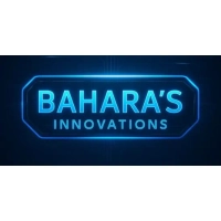 Bahara's Innovations Water Company's logo with black and blue color