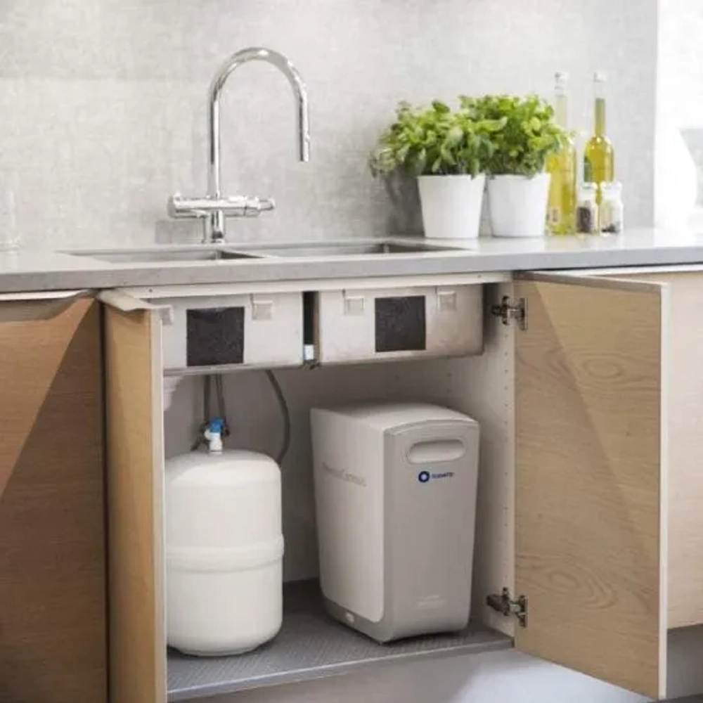 Bluewater Cleone Balance Water Purifier under-sink installation featuring compact design and high-performance filtration