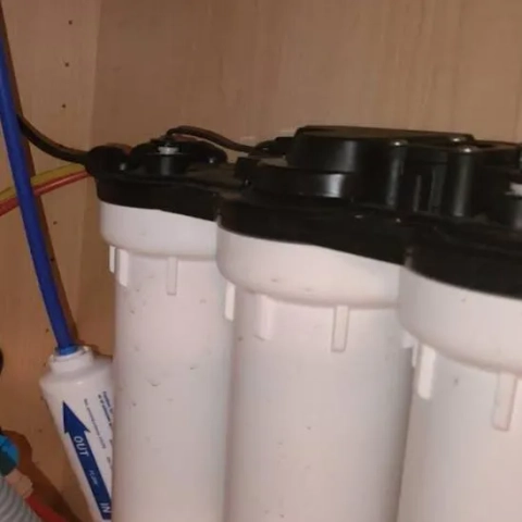 Under-sink reverse osmosis system by Brandywine Water Systems, providing advanced water filtration.