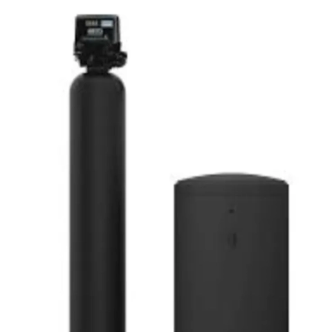 Professional whole-house ion-exchange water conditioning system installed to eliminate mineral hard water scale, supplied by Brian B. Quick Plumbing