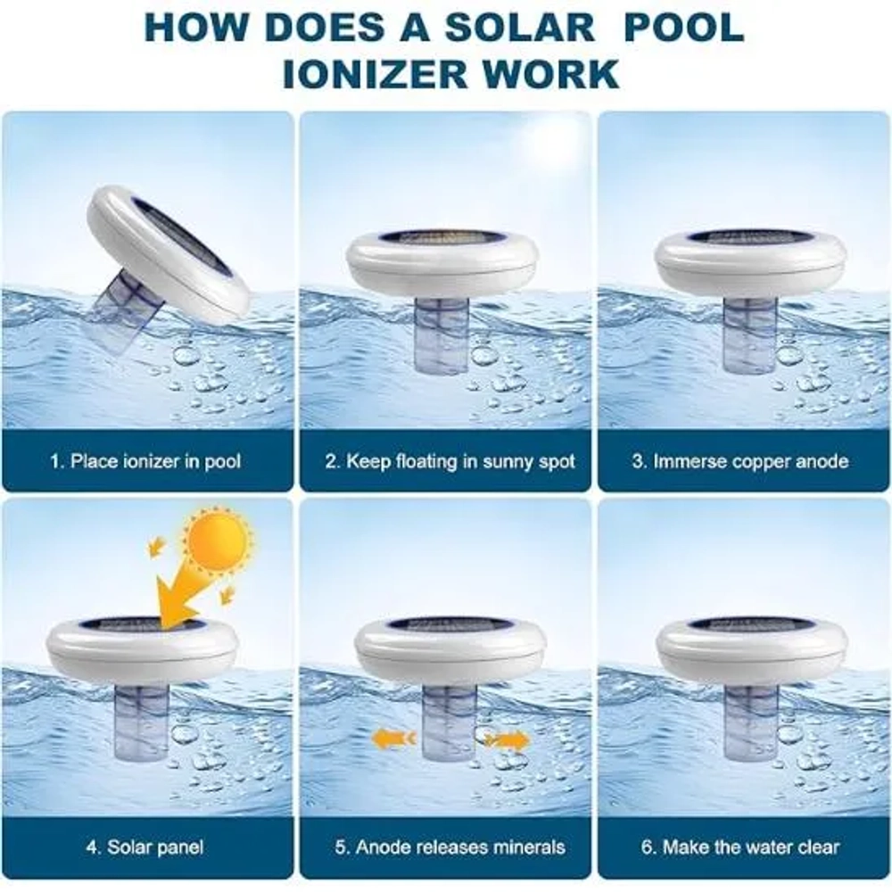Bsteciar 35000 Gallan Solar Pool Ionizer-Floating Water Maintenance