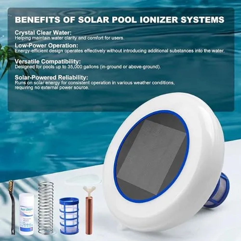 Bsteciar 35000 Gallan Solar Pool Ionizer-Floating Water Maintenance