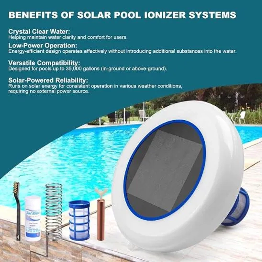 Bsteciar 35000 Gallan Solar Pool Ionizer for Above Ground Pool