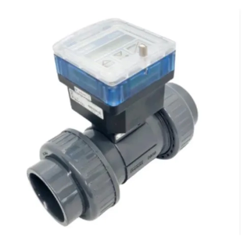 Bürkert 8035 Flowmeter: Flexible flow measurement using an interlocking sensor design with PVDF paddle wheel and Viton seals. (Character Count: 110)