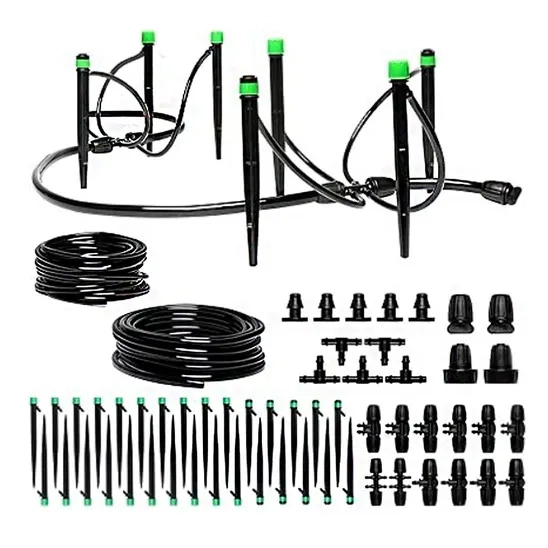 CARPATHEN Drip Irrigation Kit includes the main and drip line, vortex and stem emitter, and different types of fittings.