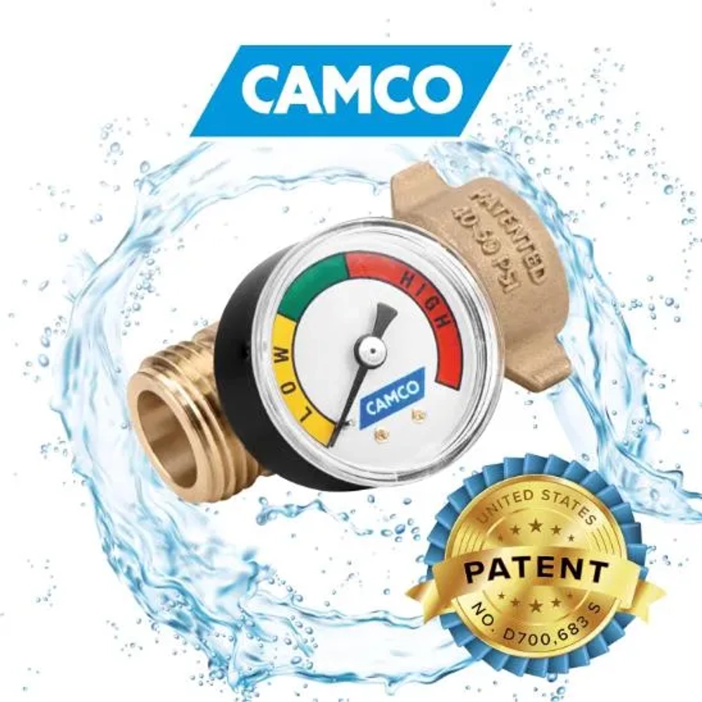 Camco Brass Water Pressure Regulator with Gauge (E/F) LLC