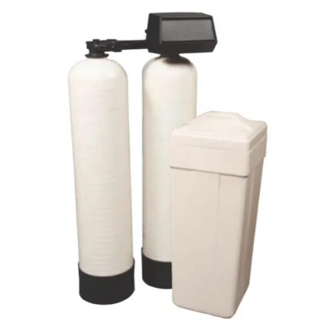 High-flow twin tank water softener system by Clear Choice Water Softeners for San Antonio homes.
