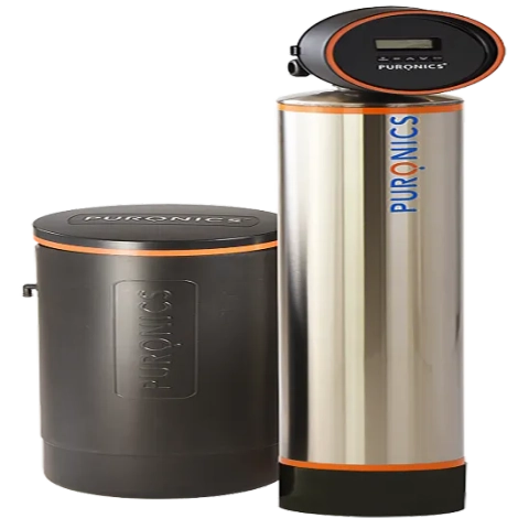 Product image of the Puronics I-Gen C, a high-efficiency water softener with digital control.