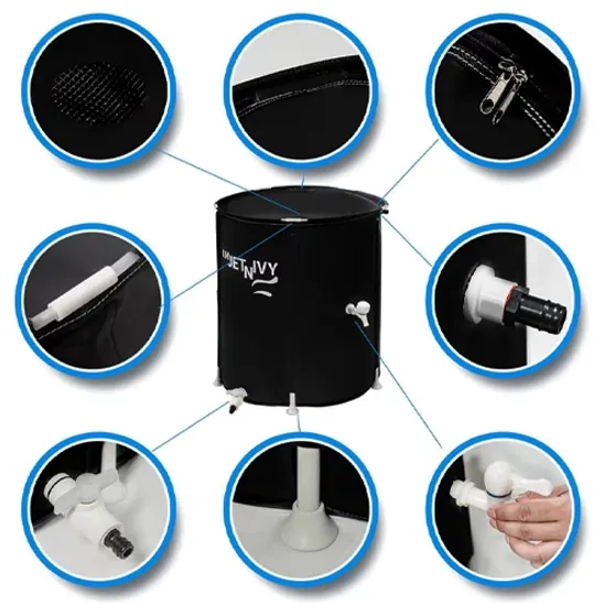 Components of KMJETNIVY 100G collapsible rainwater collection system