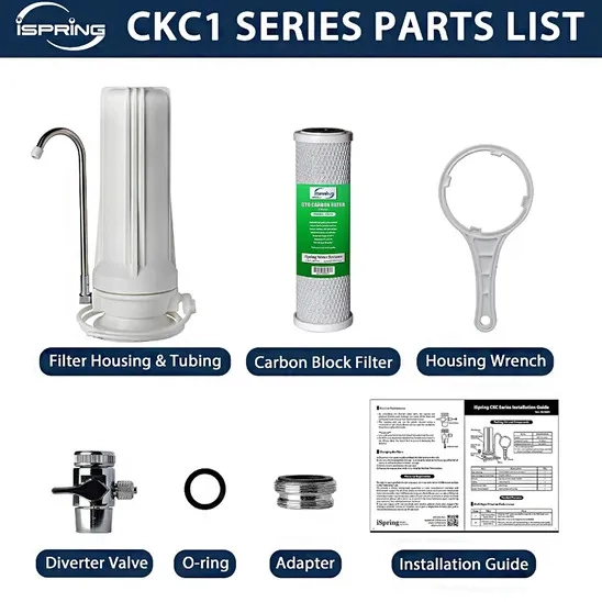 Components of iSpring CKC1 Countertop Filtration System