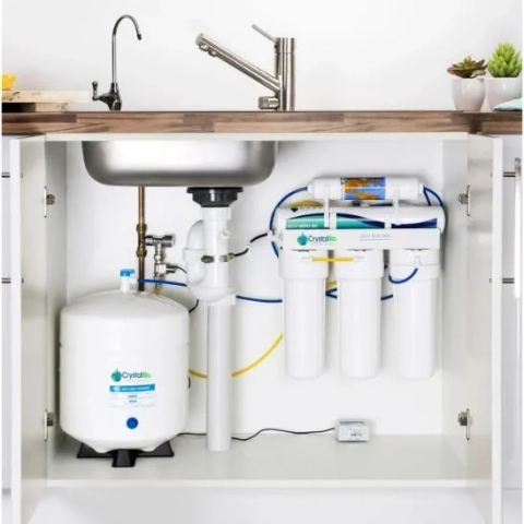 Crystal Bio UAE reverse osmosis under sink water purification system designed for kitchens removing contaminants, chlorine, and heavy metals