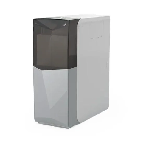 Culligan Arc water softener featuring a sleek, ultra-compact grey and white cabinet housing