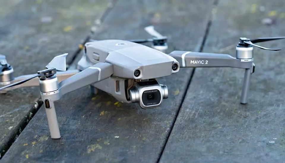 DJI Mavic 2 Pro drone.  Known for Hasselblad camera and stability. Popular for water resources remote sensing.