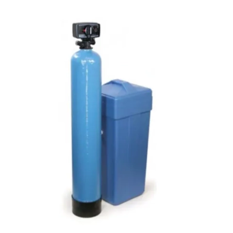 High-efficiency point-of-entry residential water conditioning loop designed to deliver continuous soft water while optimizing chemical resin bed self-cleaning sequences, from Dominion Water Inc