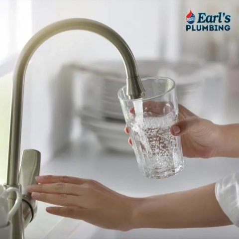 Earl’s Plumbing reverse osmosis system providing clean and healthy drinking water from faucet