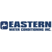 The official logo for Eastern Water Conditioning, Inc., featuring dark blue text and a water faucet icon.