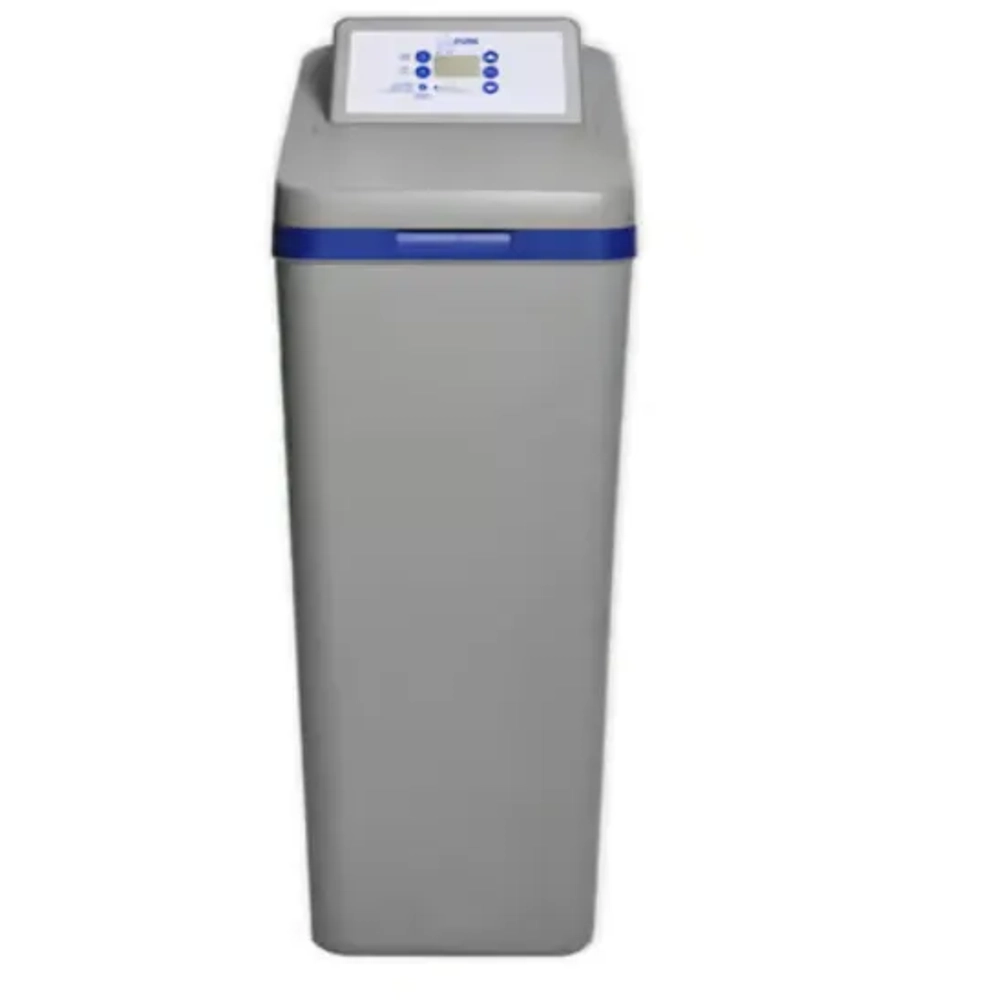 EcoPure 35600 thumbnail.png featuring a compact, space-saving cabinet-style residential water softener system