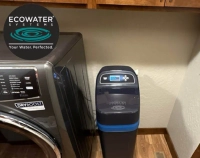 EcoWater Systems smart water conditioner with electronic control panel installed for Idaho homes