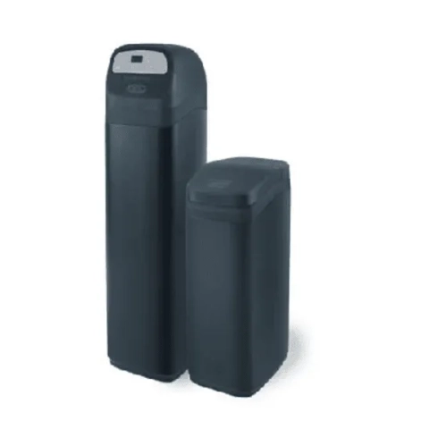 EcoWater Water Softener ESD2752-1.png showing the premium EcoWater ESD 2752 resin tank paired with a matching dark gray brine storage cabinet