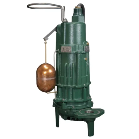 Zoeller green multi-stage centrifugal pump on a black base for high-pressure water boosting.