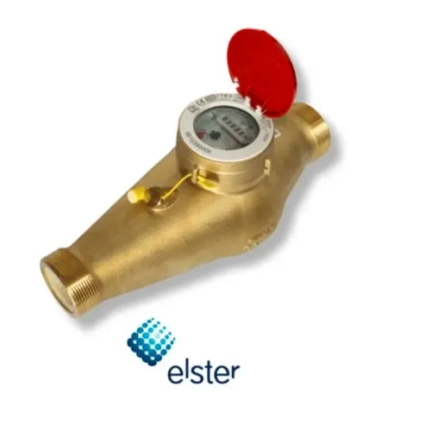 Elster M190 (MTHR) multi-jet warm water meter, 90C Max Temp, 16 Bar Max, with a dry register and pulse output. (Character Count: 120)