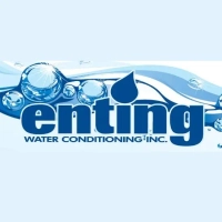 Blue and white Enting Water Conditioning Inc. logo, signifying clean water treatment technology.