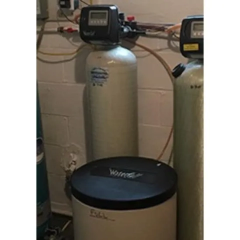 High-efficiency Waterfall water softener system installed by Esbenshades Water Systems in Narvon.